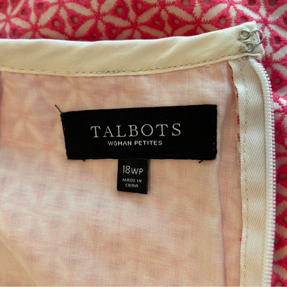 Talbots Eyelet Pencil Skirt Warm Pink and Ivory Lined Plus size 18W Petite - Picture 14 of 16